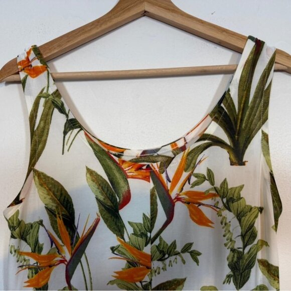 2Dye4 Tropical Floral Maxi Dress – White with Orange & Green Print – Women’s - M - Picture 3 of 13
